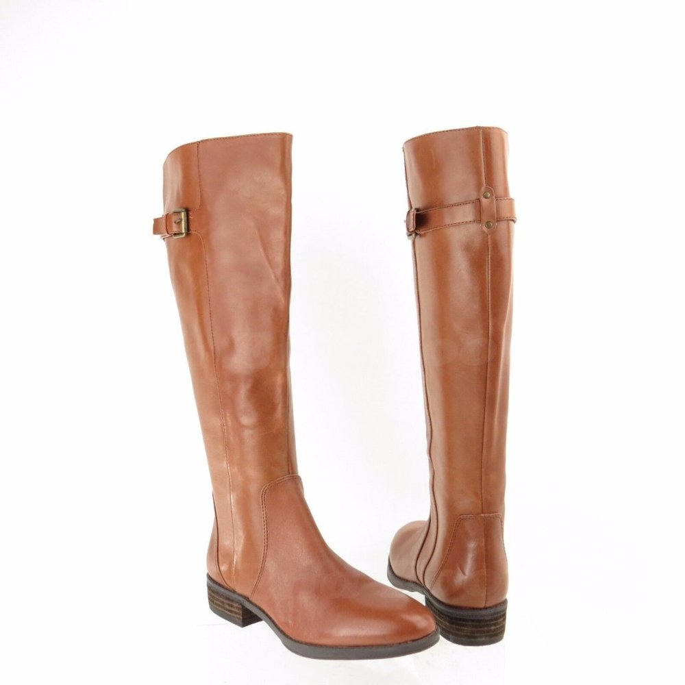 Sam Edelman Patton Leather Knee High Riding Boots, Camel - Women's 7
